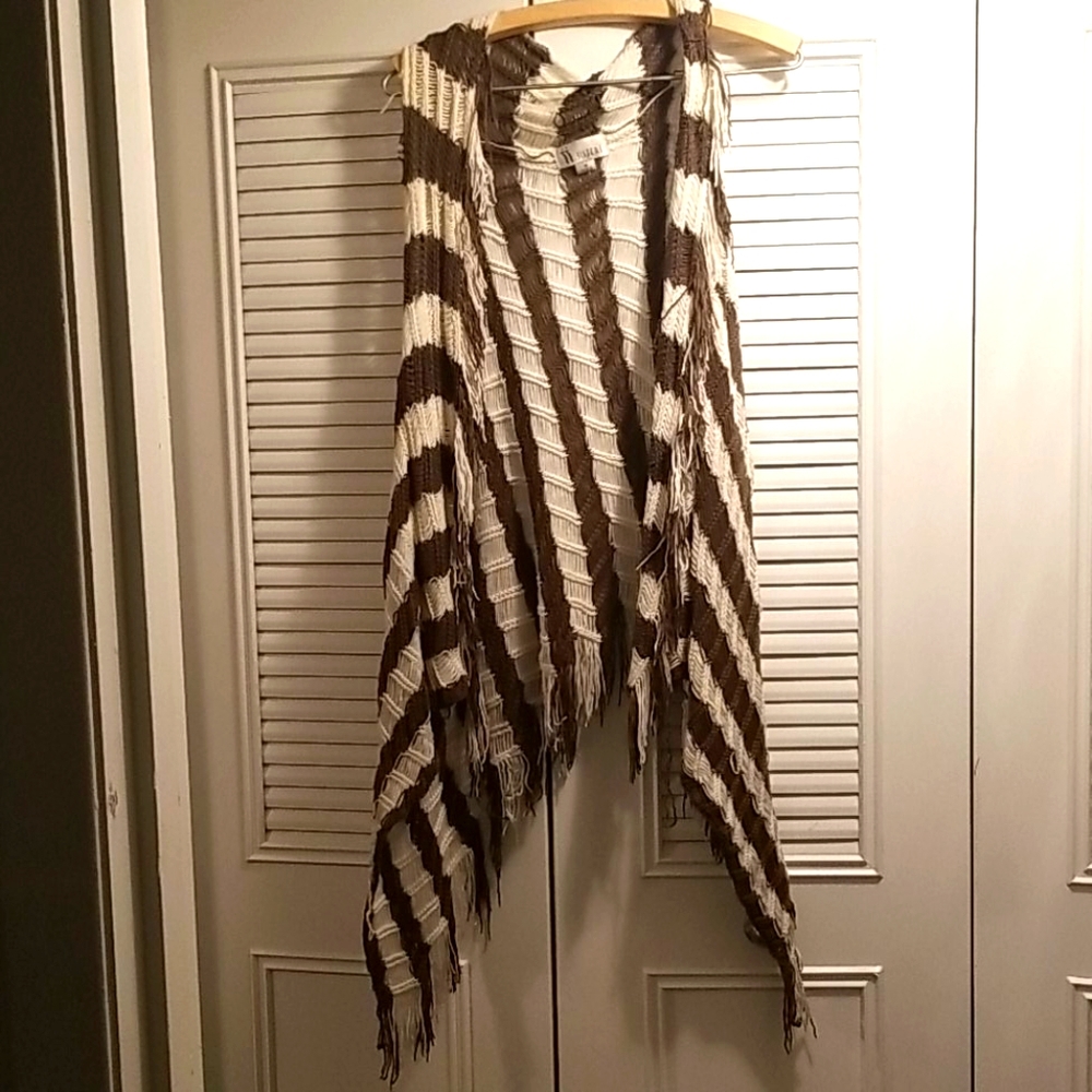 Green and white striped Vest